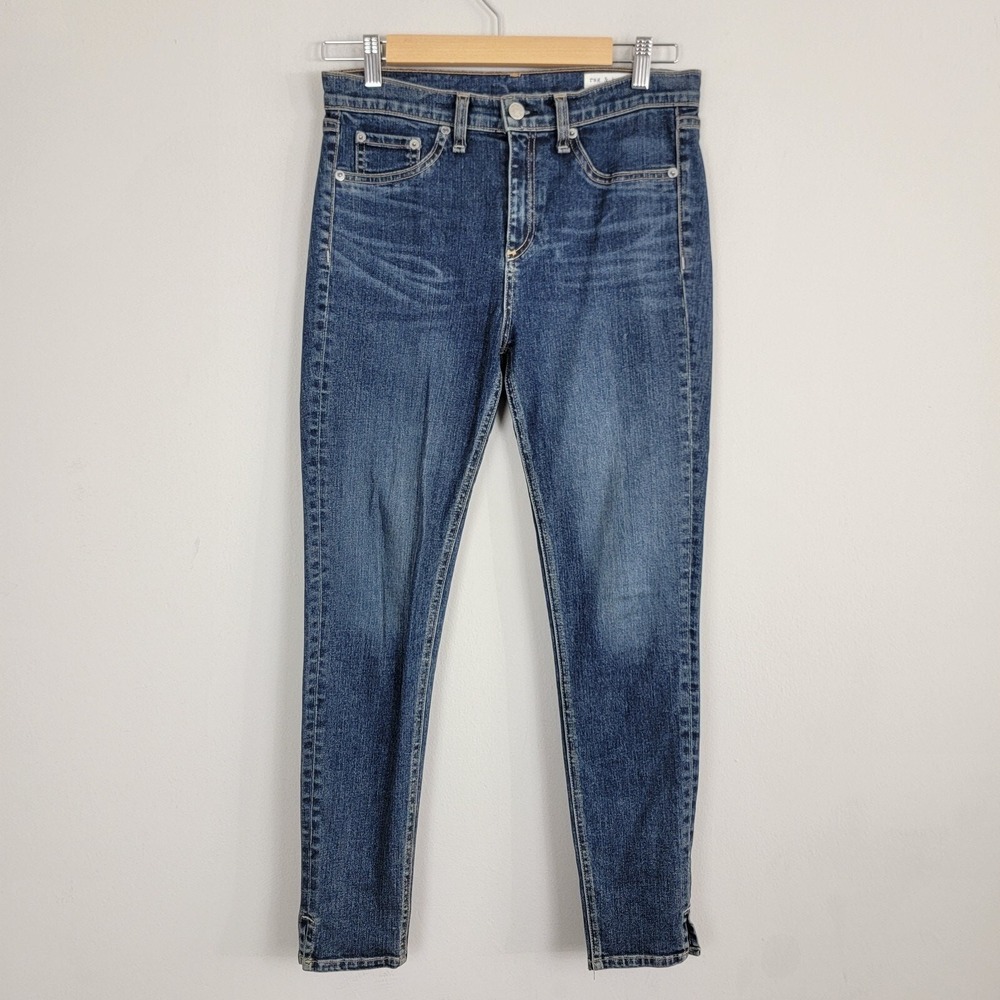 Rag and Bone 10 in Capri Jeans Women 28 Blue Denim Mid Rise Skinny Leg 5 Pocket‎